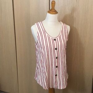 NWT Size Medium cotton/ poly Red Striped Tank top
